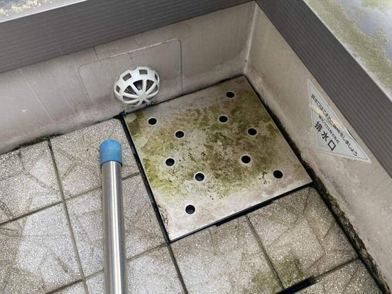 塩ビシート防水のドレン周辺の調査