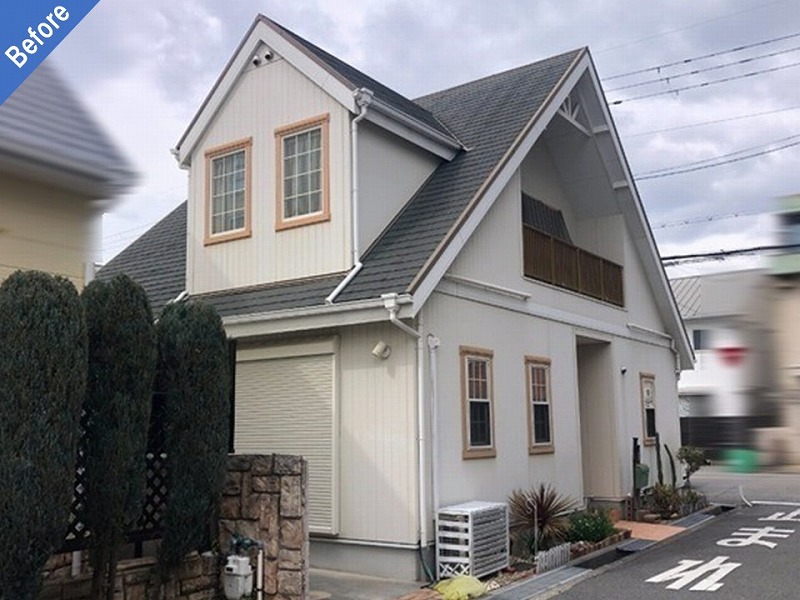 松原市の外壁塗装前の築20年住宅