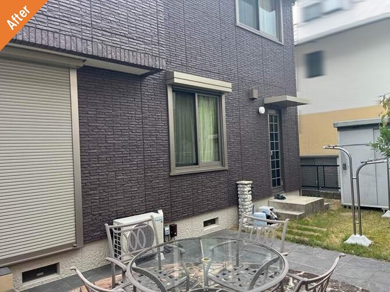外壁塗装後の付帯部とダインクリート