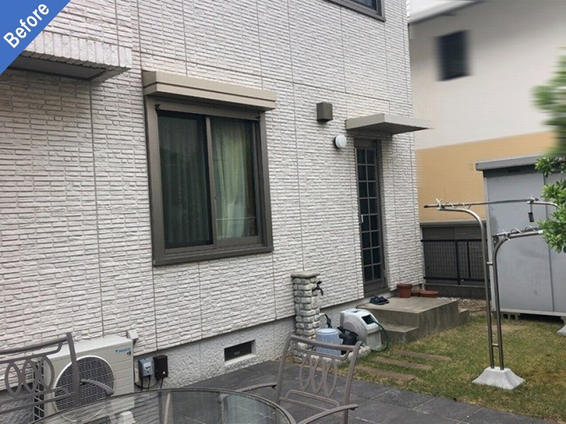 外壁塗装前の付帯部とダインクリート