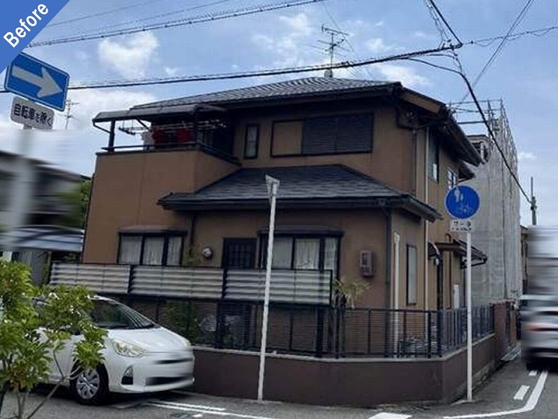 外壁塗装前の築30年の住友林業